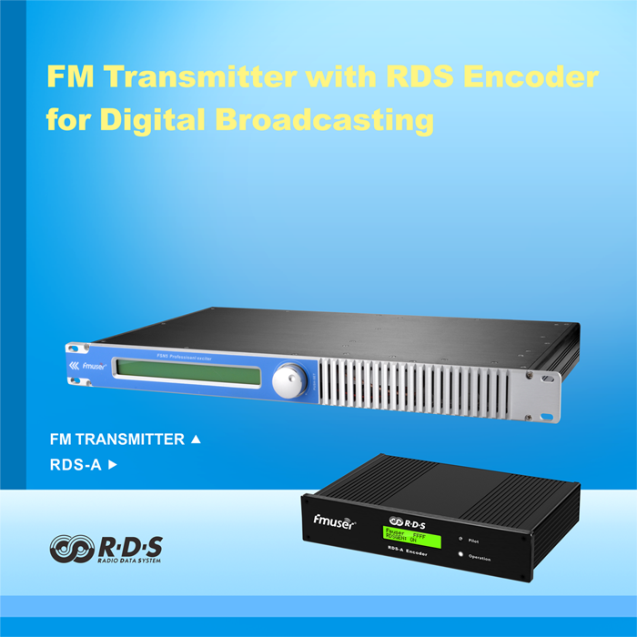 FMUSER 30W FM Transmitter with RDS Encoder for Intelligent Addressable Broadcasting with DP100 Dipole Antenna and Cable Complete KIT