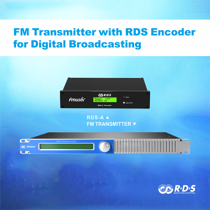 FMUSER 150W FM Transmitter with RDS Encoder for Intelligent Addressable Broadcasting with DP100 Dipole Antenna and Cable Complete KIT