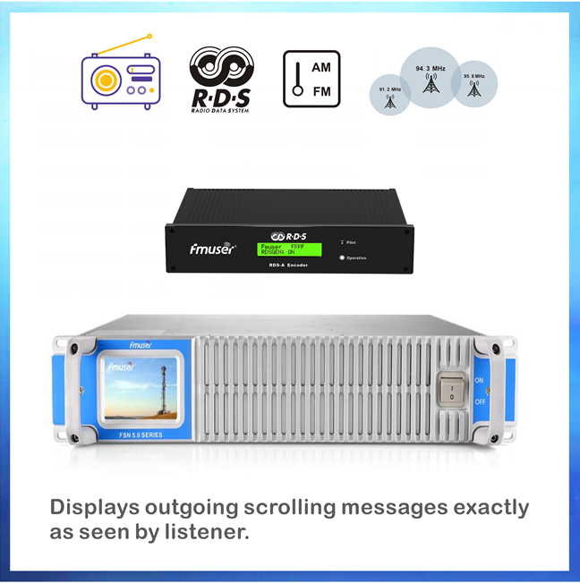 FMUSER 600W FM Transmitter with RDS Encoder for RDS Intelligent Addressable Broadcasting